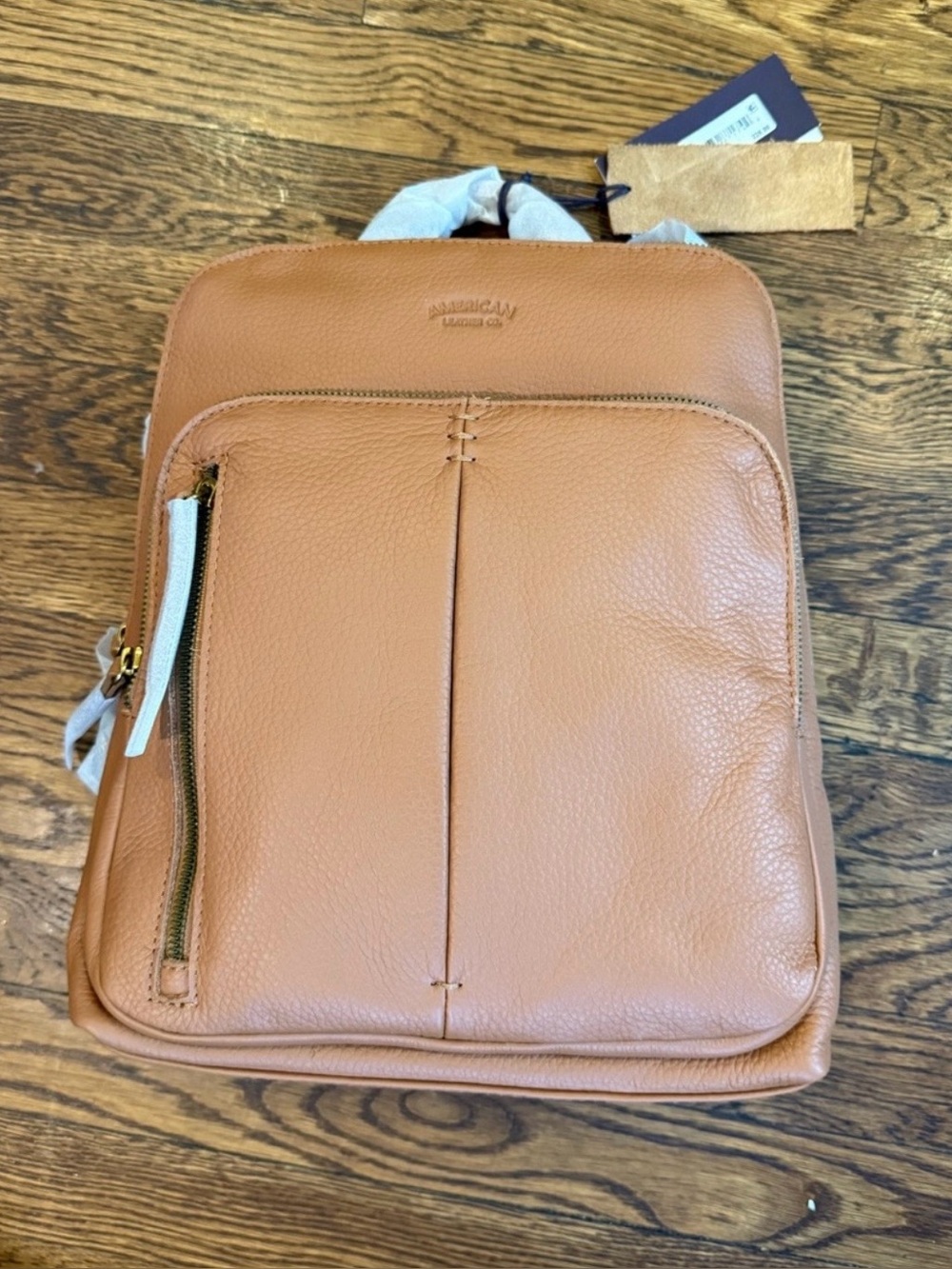 American Leather Co Cleveland Backpack Saddle Pebble Leather